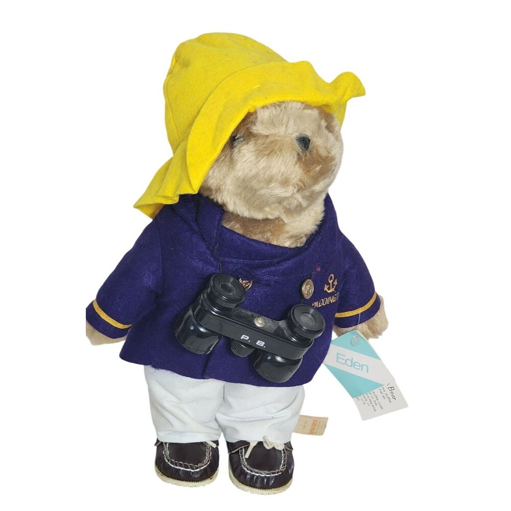 Vintage Eden Toys Paddington Bear with Binoculars Stuffed Animal | Made in Korea